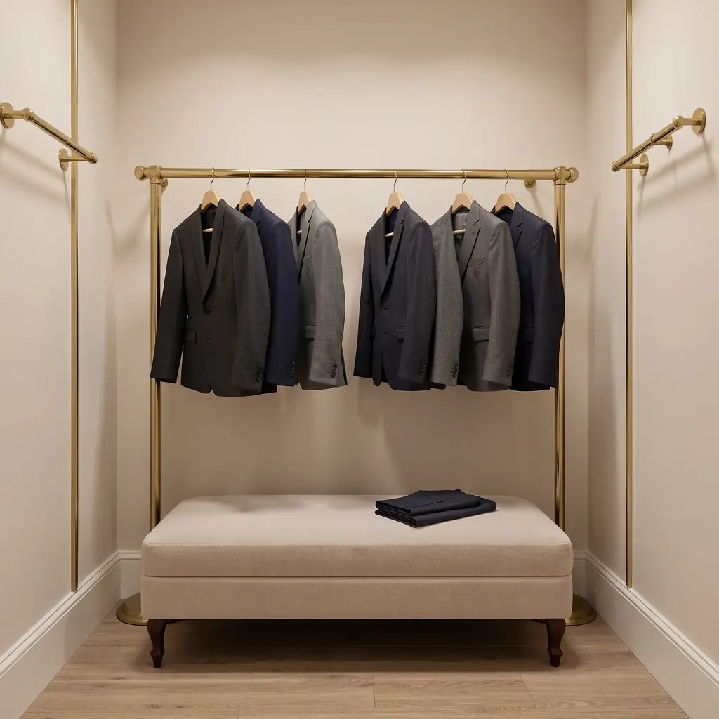 Professional fitting room at our tailoring studio